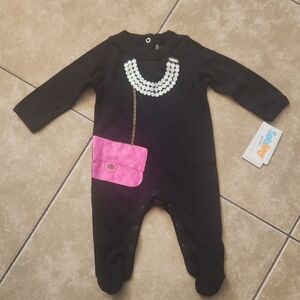 Sara Kety Black and Pink Kids Footie